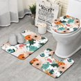 thumbnail image 1 of Pioneer Flower Floral Print Pattern Bathroom Rugs Sets 3 Piece,Toilet Cover Set,Absorbent Non Slip Bathroom Mats Sets with U-Shaped Contour Rug Toilet Rug Set, 1 of 5