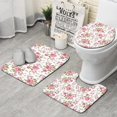 thumbnail image 1 of Pioneer Flower Floral Print Pattern Bathroom Rugs Sets 3 Piece,Toilet Cover Set,Absorbent Non Slip Bathroom Mats Sets with U-Shaped Contour Rug Toilet Rug Set, 1 of 5