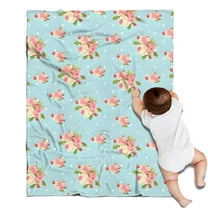 Pioneer Flower Floral Print Pattern Blanket,Comfortable Soft Flannel Throw Blanket,All Season,Warm Lightweight Blankets for Sofa Bed Couch Living Room Chair,30"x40"