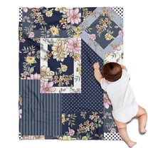 Pioneer Flower Floral Print Pattern Blanket,Comfortable Soft Flannel Throw Blanket,All Season,Warm Lightweight Blankets for Sofa Bed Couch Living Room Chair,30"x40"