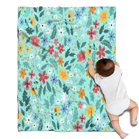 Pioneer Flower Floral Print Pattern Blanket,Comfortable Soft Flannel Throw Blanket,All Season,Warm Lightweight Blankets for Sofa Bed Couch Living Room Chair,30"x40"