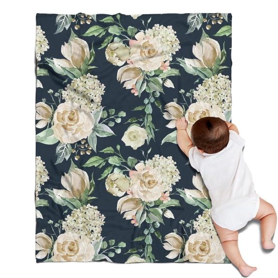 Pioneer Flower Floral Print Pattern Blanket,Comfortable Soft Flannel Throw Blanket,All Season,Warm Lightweight Blankets for Sofa Bed Couch Living Room Chair,30"x40"