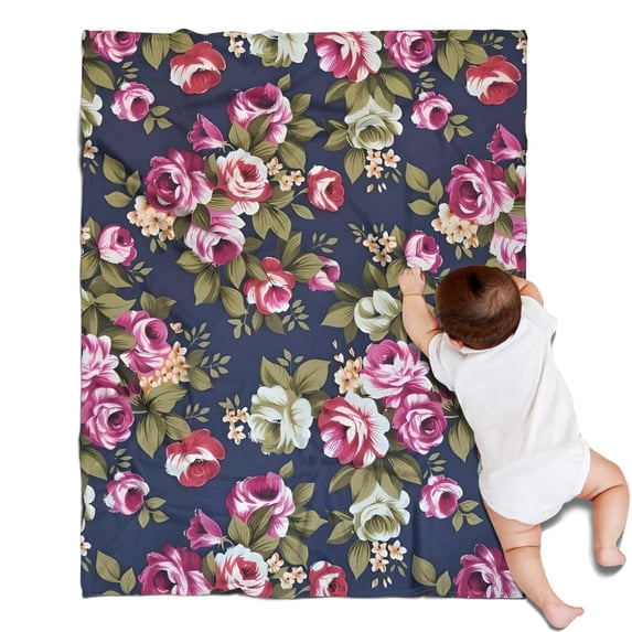 Pioneer Flower Floral Print Pattern Blanket,Comfortable Soft Flannel Throw Blanket,All Season,Warm Lightweight Blankets for Sofa Bed Couch Living Room Chair,30"x40"