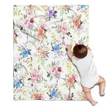 Pioneer Flower Floral Print Pattern Blanket,Comfortable Soft Flannel Throw Blanket,All Season,Warm Lightweight Blankets for Sofa Bed Couch Living Room Chair,30"x40"