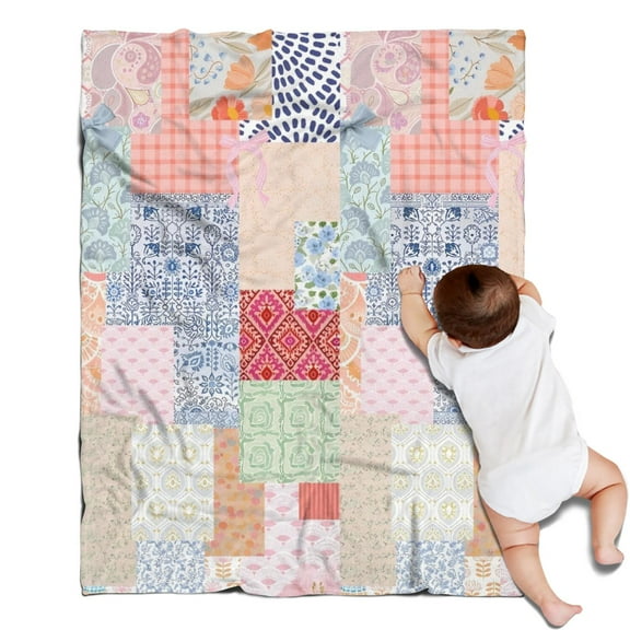 Pioneer Flower Floral Print Pattern Blanket,Comfortable Soft Flannel Throw Blanket,All Season,Warm Lightweight Blankets for Sofa Bed Couch Living Room Chair,30"x40"