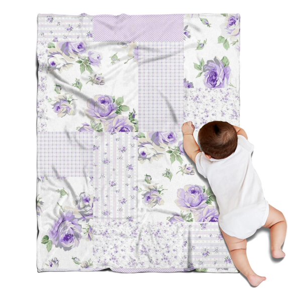 Pioneer Flower Floral Print Pattern Blanket,Comfortable Soft Flannel Throw Blanket,All Season,Warm Lightweight Blankets for Sofa Bed Couch Living Room Chair,30"x40"