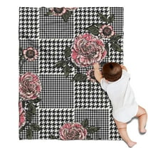 Pioneer Flower Floral Print Pattern Blanket,Comfortable Soft Flannel Throw Blanket,All Season,Warm Lightweight Blankets for Sofa Bed Couch Living Room Chair,30"x40"