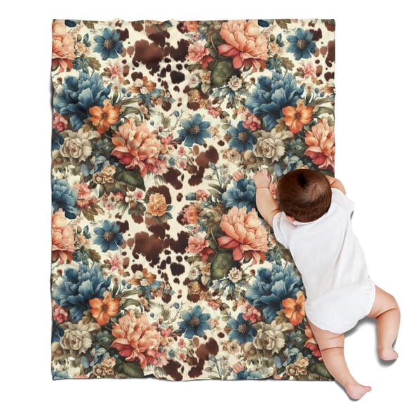 Pioneer Flower Floral Print Pattern Blanket,Comfortable Soft Flannel Throw Blanket,All Season,Warm Lightweight Blankets for Sofa Bed Couch Living Room Chair,30"x40"