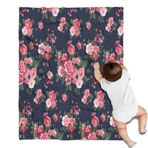 Pioneer Flower Floral Print Pattern Blanket,Comfortable Soft Flannel Throw Blanket,All Season,Warm Lightweight Blankets for Sofa Bed Couch Living Room Chair,30"x40"