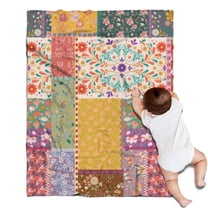 Pioneer Flower Floral Print Pattern Blanket,Comfortable Soft Flannel Throw Blanket,All Season,Warm Lightweight Blankets for Sofa Bed Couch Living Room Chair,30"x40"