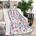 thumbnail image 1 of Pioneer Flower Floral Print Pattern Blanket,Comfortable Soft Flannel Throw Blanket,All Season,Warm Lightweight Blankets for Sofa Bed Couch Living Room Chair,50"x60", 1 of 4