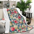 thumbnail image 1 of Pioneer Flower Floral Print Pattern Blanket,Comfortable Soft Flannel Throw Blanket,All Season,Warm Lightweight Blankets for Sofa Bed Couch Living Room Chair,50"x60", 1 of 4