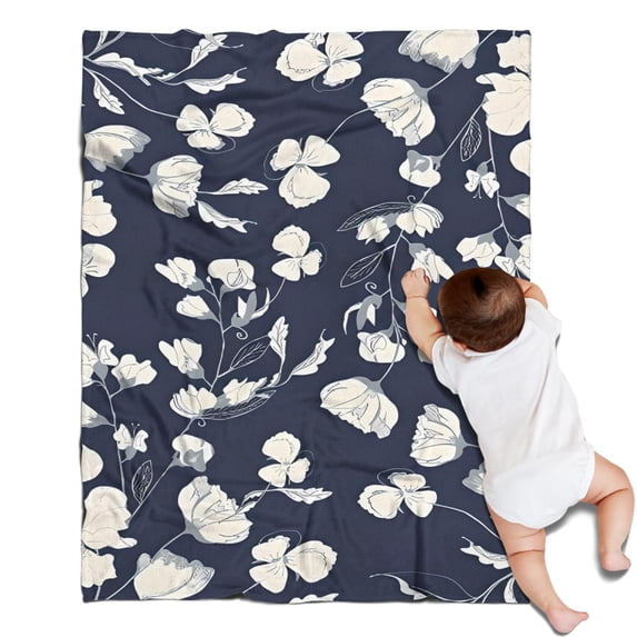Pioneer Flower Floral Print Pattern Blanket,Comfortable Soft Flannel Throw Blanket,All Season,Warm Lightweight Blankets for Sofa Bed Couch Living Room Chair,30"x40"