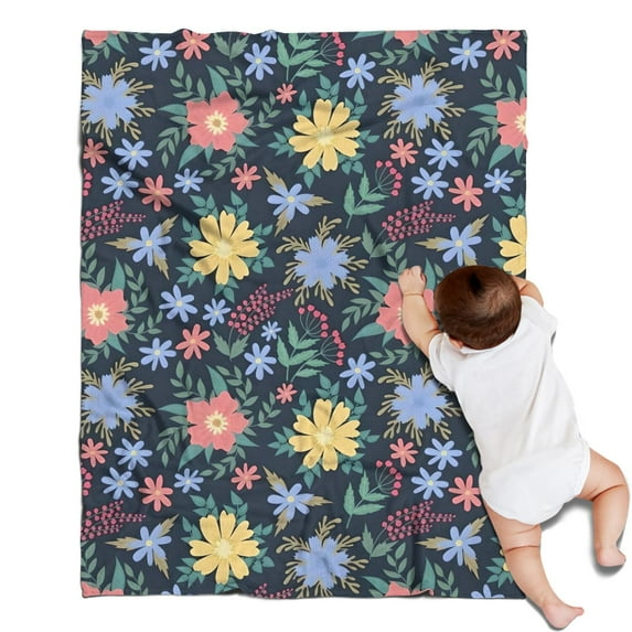 Pioneer Flower Floral Print Pattern Blanket,Comfortable Soft Flannel Throw Blanket,All Season,Warm Lightweight Blankets for Sofa Bed Couch Living Room Chair,30"x40"
