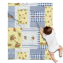 Pioneer Flower Floral Print Pattern Blanket,Comfortable Soft Flannel Throw Blanket,All Season,Warm Lightweight Blankets for Sofa Bed Couch Living Room Chair,30"x40"