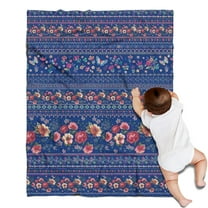 Pioneer Flower Floral Print Pattern Blanket,Comfortable Soft Flannel Throw Blanket,All Season,Warm Lightweight Blankets for Sofa Bed Couch Living Room Chair,30"x40"