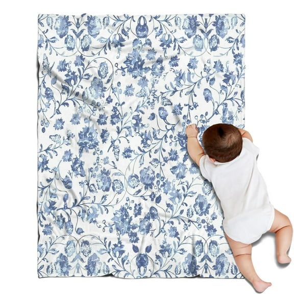 Pioneer Flower Floral Print Pattern Blanket,Comfortable Soft Flannel Throw Blanket,All Season,Warm Lightweight Blankets for Sofa Bed Couch Living Room Chair,30"x40"