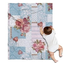 Pioneer Flower Floral Print Pattern Blanket,Comfortable Soft Flannel Throw Blanket,All Season,Warm Lightweight Blankets for Sofa Bed Couch Living Room Chair,30"x40"