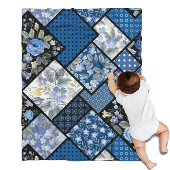 Pioneer Flower Floral Print Pattern Blanket,Comfortable Soft Flannel Throw Blanket,All Season,Warm Lightweight Blankets for Sofa Bed Couch Living Room Chair,30"x40"