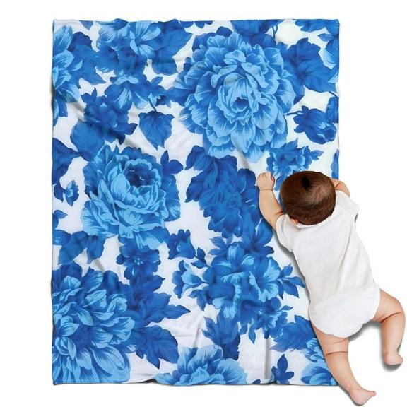 Pioneer Flower Floral Print Pattern Blanket,Comfortable Soft Flannel Throw Blanket,All Season,Warm Lightweight Blankets for Sofa Bed Couch Living Room Chair,30"x40"