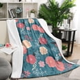 thumbnail image 1 of Pioneer Flower Floral Print Pattern Blanket,Comfortable Soft Flannel Throw Blanket,All Season,Warm Lightweight Blankets for Sofa Bed Couch Living Room Chair,50"x60", 1 of 4