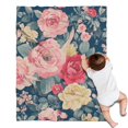 thumbnail image 1 of Pioneer Flower Floral Print Pattern Blanket,Comfortable Soft Flannel Throw Blanket,All Season,Warm Lightweight Blankets for Sofa Bed Couch Living Room Chair,30"x40", 1 of 4