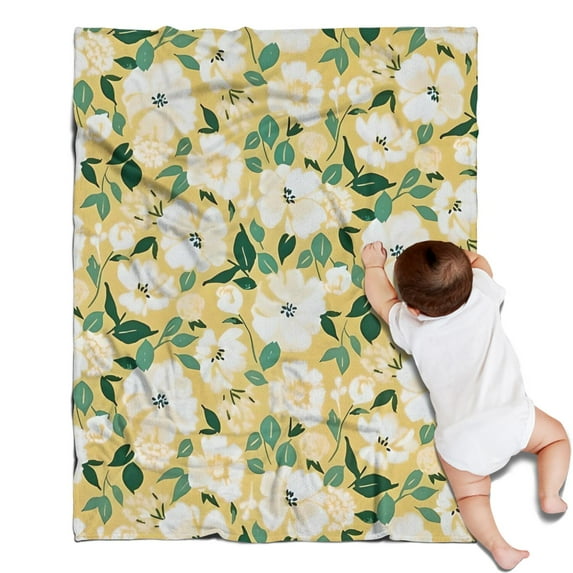 Pioneer Flower Floral Print Pattern Blanket,Comfortable Soft Lamb Wool Throw Blanket,All Season,Warm Lightweight Blankets for Sofa Bed Couch Living Room Chair,30"x40"