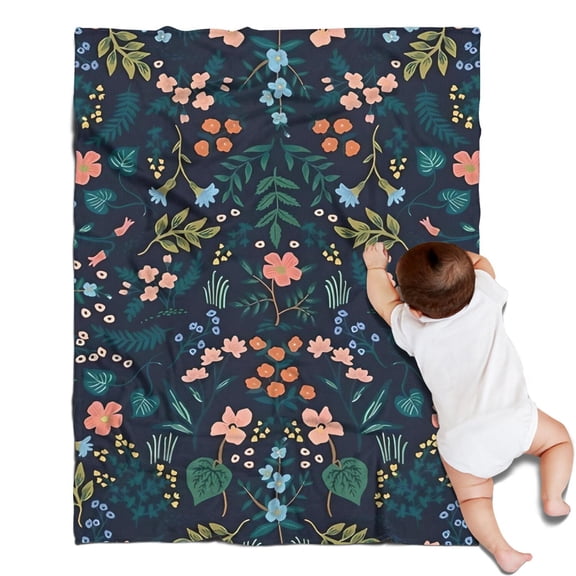 Pioneer Flower Floral Print Pattern Blanket,Comfortable Soft Lamb Wool Throw Blanket,All Season,Warm Lightweight Blankets for Sofa Bed Couch Living Room Chair,30"x40"