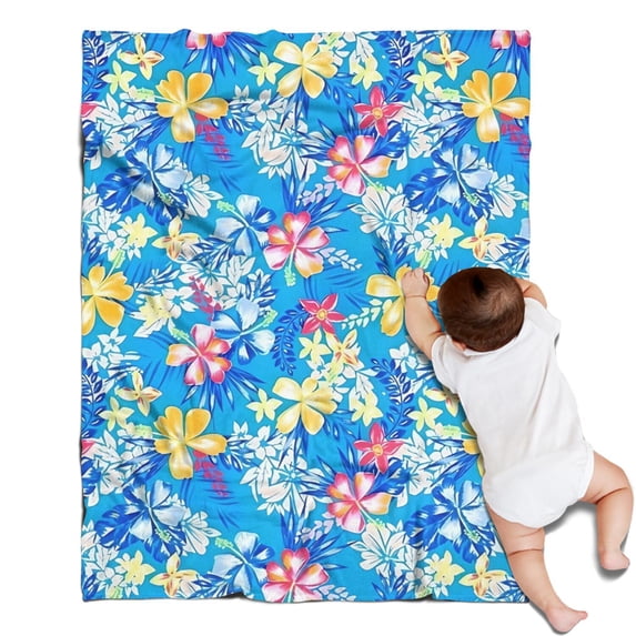 Pioneer Flower Floral Print Pattern Blanket,Comfortable Soft Lamb Wool Throw Blanket,All Season,Warm Lightweight Blankets for Sofa Bed Couch Living Room Chair,30"x40"