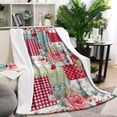 thumbnail image 1 of Pioneer Flower Floral Print Pattern Blanket,Comfortable Soft Lamb Wool Throw Blanket,All Season,Warm Lightweight Blankets for Sofa Bed Couch Living Room Chair,40"x50", 1 of 4
