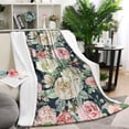 thumbnail image 1 of Pioneer Flower Floral Print Pattern Blanket,Comfortable Soft Lamb Wool Throw Blanket,All Season,Warm Lightweight Blankets for Sofa Bed Couch Living Room Chair,40"x50", 1 of 4