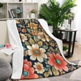 thumbnail image 1 of Pioneer Flower Floral Print Pattern Blanket,Comfortable Soft Lamb Wool Throw Blanket,All Season,Warm Lightweight Blankets for Sofa Bed Couch Living Room Chair,60"x80", 1 of 4