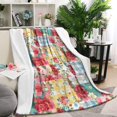thumbnail image 1 of Pioneer Flower Floral Print Pattern Blanket,Comfortable Soft Lamb Wool Throw Blanket,All Season,Warm Lightweight Blankets for Sofa Bed Couch Living Room Chair,60"x80", 1 of 4