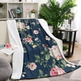 thumbnail image 1 of Pioneer Flower Floral Print Pattern Blanket,Comfortable Soft Lamb Wool Throw Blanket,All Season,Warm Lightweight Blankets for Sofa Bed Couch Living Room Chair,40"x50", 1 of 4