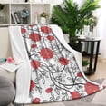 thumbnail image 1 of Pioneer Flower Floral Print Pattern Blanket,Comfortable Soft Lamb Wool Throw Blanket,All Season,Warm Lightweight Blankets for Sofa Bed Couch Living Room Chair,40"x50", 1 of 4