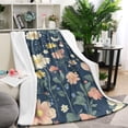 thumbnail image 1 of Pioneer Flower Floral Print Pattern Blanket,Comfortable Soft Lamb Wool Throw Blanket,All Season,Warm Lightweight Blankets for Sofa Bed Couch Living Room Chair,40"x50", 1 of 4