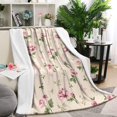 thumbnail image 1 of Pioneer Flower Floral Print Pattern Blanket,Comfortable Soft Lamb Wool Throw Blanket,All Season,Warm Lightweight Blankets for Sofa Bed Couch Living Room Chair,60"x80", 1 of 4