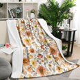 thumbnail image 1 of Pioneer Flower Floral Print Pattern Blanket,Comfortable Soft Lamb Wool Throw Blanket,All Season,Warm Lightweight Blankets for Sofa Bed Couch Living Room Chair,50"x60", 1 of 4