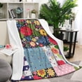 thumbnail image 1 of Pioneer Flower Floral Print Pattern Blanket,Comfortable Soft Lamb Wool Throw Blanket,All Season,Warm Lightweight Blankets for Sofa Bed Couch Living Room Chair,60"x80", 1 of 4