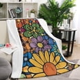 thumbnail image 1 of Pioneer Flower Floral Print Pattern Blanket,Comfortable Soft Lamb Wool Throw Blanket,All Season,Warm Lightweight Blankets for Sofa Bed Couch Living Room Chair,40"x50", 1 of 4