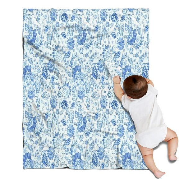 Pioneer Flower Floral Print Pattern Blanket,Comfortable Soft Lamb Wool Throw Blanket,All Season,Warm Lightweight Blankets for Sofa Bed Couch Living Room Chair,30"x40"