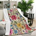 thumbnail image 1 of Pioneer Flower Floral Print Pattern Blanket,Comfortable Soft Lamb Wool Throw Blanket,All Season,Warm Lightweight Blankets for Sofa Bed Couch Living Room Chair,50"x60", 1 of 4