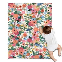 Pioneer Flower Floral Print Pattern Blanket,Comfortable Soft Lamb Wool Throw Blanket,All Season,Warm Lightweight Blankets for Sofa Bed Couch Living Room Chair,30"x40"