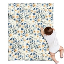 Pioneer Flower Floral Print Pattern Blanket,Comfortable Soft Lamb Wool Throw Blanket,All Season,Warm Lightweight Blankets for Sofa Bed Couch Living Room Chair,30"x40"