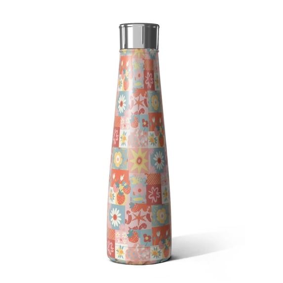 Fiower Pattern Pioneer Flower Floral Print Pattern Cola Shaped Water Bottle 1 Pack ...