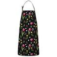 thumbnail image 1 of Pioneer Flower Floral Print Pattern Cotton Linen Apron with Pockets, Waterproof Adjustable, 33x27 Inch for Kitchen, Gardening, BBQ, Salon, 1 of 6