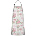 thumbnail image 1 of Pioneer Flower Floral Print Pattern Cotton Linen Apron with Pockets, Waterproof Adjustable, 33x27 Inch for Kitchen, Gardening, BBQ, Salon, 1 of 6
