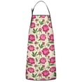 thumbnail image 1 of Pioneer Flower Floral Print Pattern Cotton Linen Apron with Pockets, Waterproof Adjustable, 33x27 Inch for Kitchen, Gardening, BBQ, Salon, 1 of 6