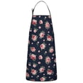 thumbnail image 1 of Pioneer Flower Floral Print Pattern Cotton Linen Apron with Pockets, Waterproof Adjustable, 33x27 Inch for Kitchen, Gardening, BBQ, Salon, 1 of 6
