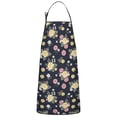 thumbnail image 1 of Pioneer Flower Floral Print Pattern Cotton Linen Apron with Pockets, Waterproof Adjustable, 33x27 Inch for Kitchen, Gardening, BBQ, Salon, 1 of 6